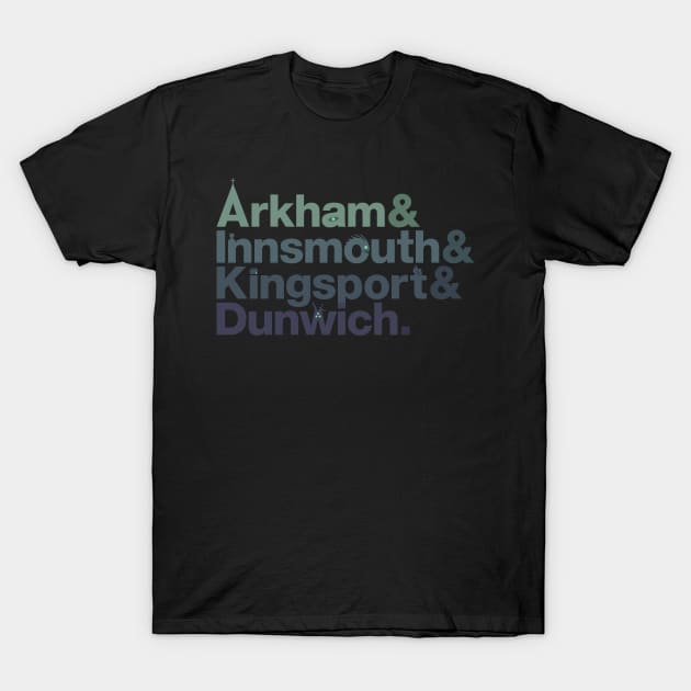 Lovecraft Locations - gloom T-Shirt by HtCRU